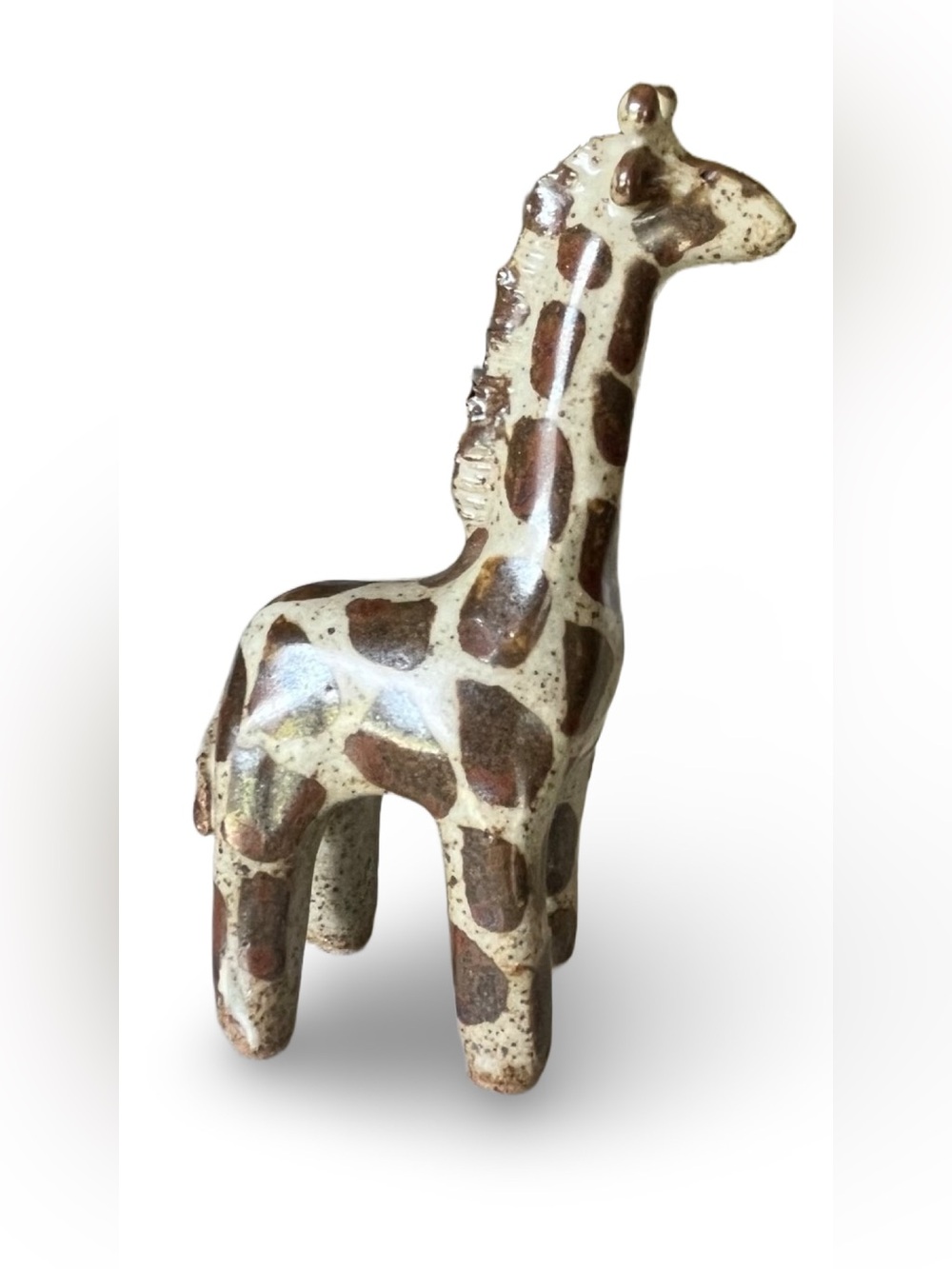 Vintage Mid Century Stoneware Ceramic Giraffe Figurine 5”
